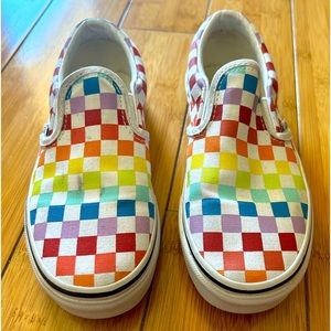 Kids vans classic slip-on checkerboard